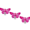 Pince papillon rose fuchsia x3