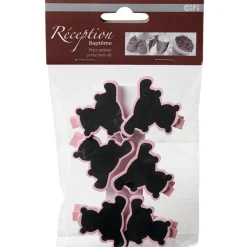 Pince porte nom rose x6