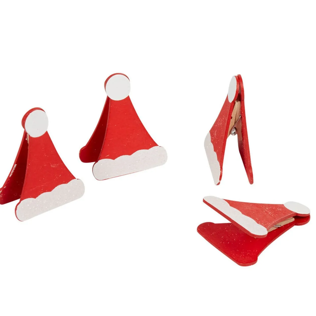 Pince porte-nom forme bonnet de noël x4