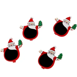 Pince Père-Noël rouge blanc ardoise x4