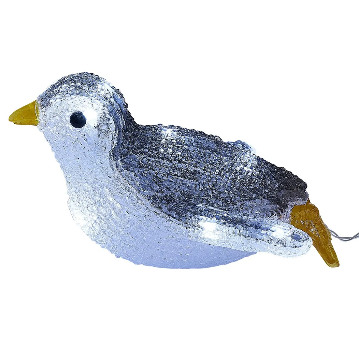 Pingouin lumineux 10LED blanc froid L20xH12cm