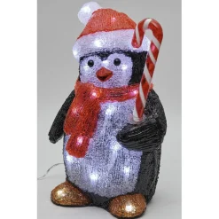 Pingouin skieur lumineux 30 LED avec sucre d'orge