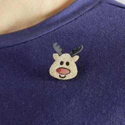 Pins Noël pailleté x4