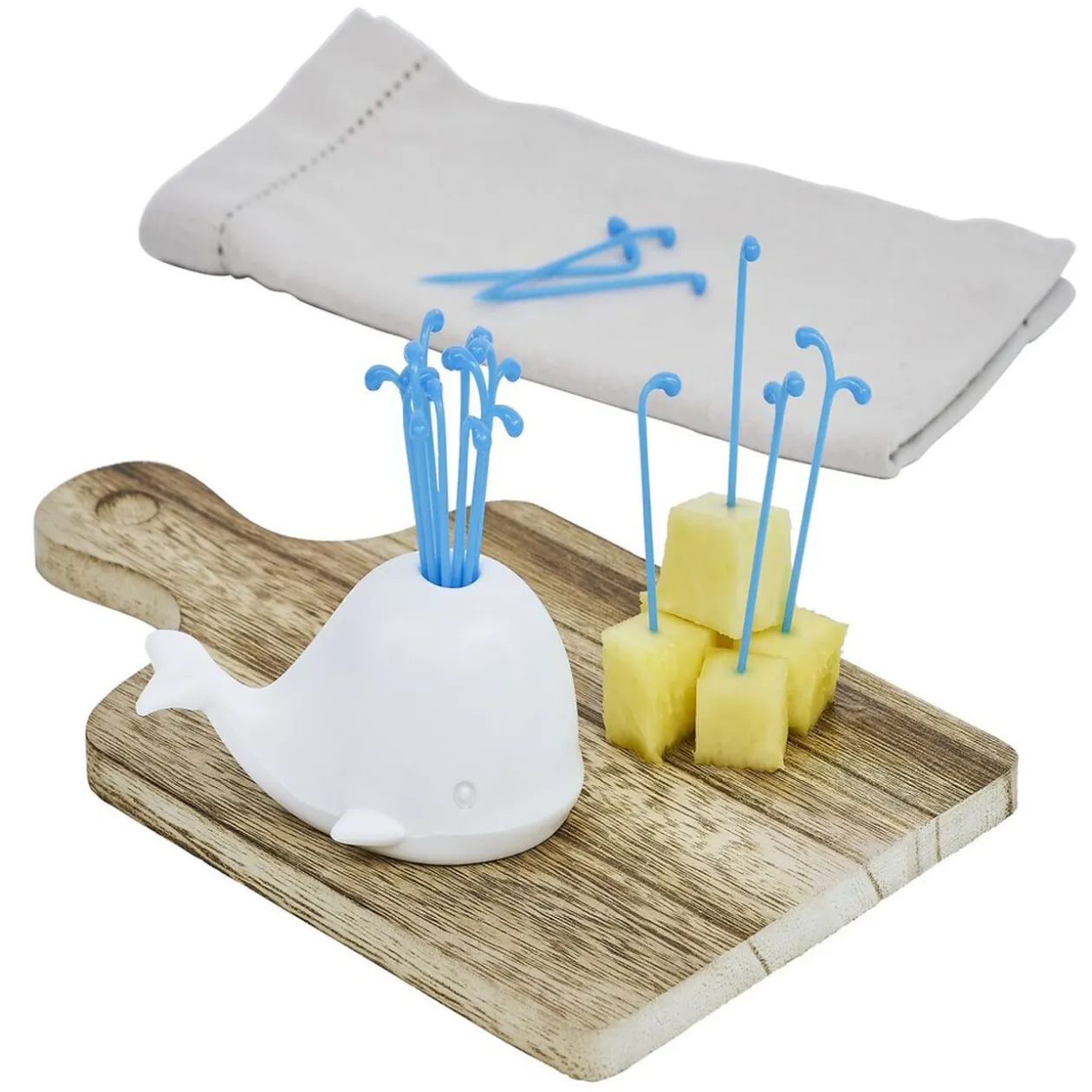 Pique apéritif avec support baleine blanche