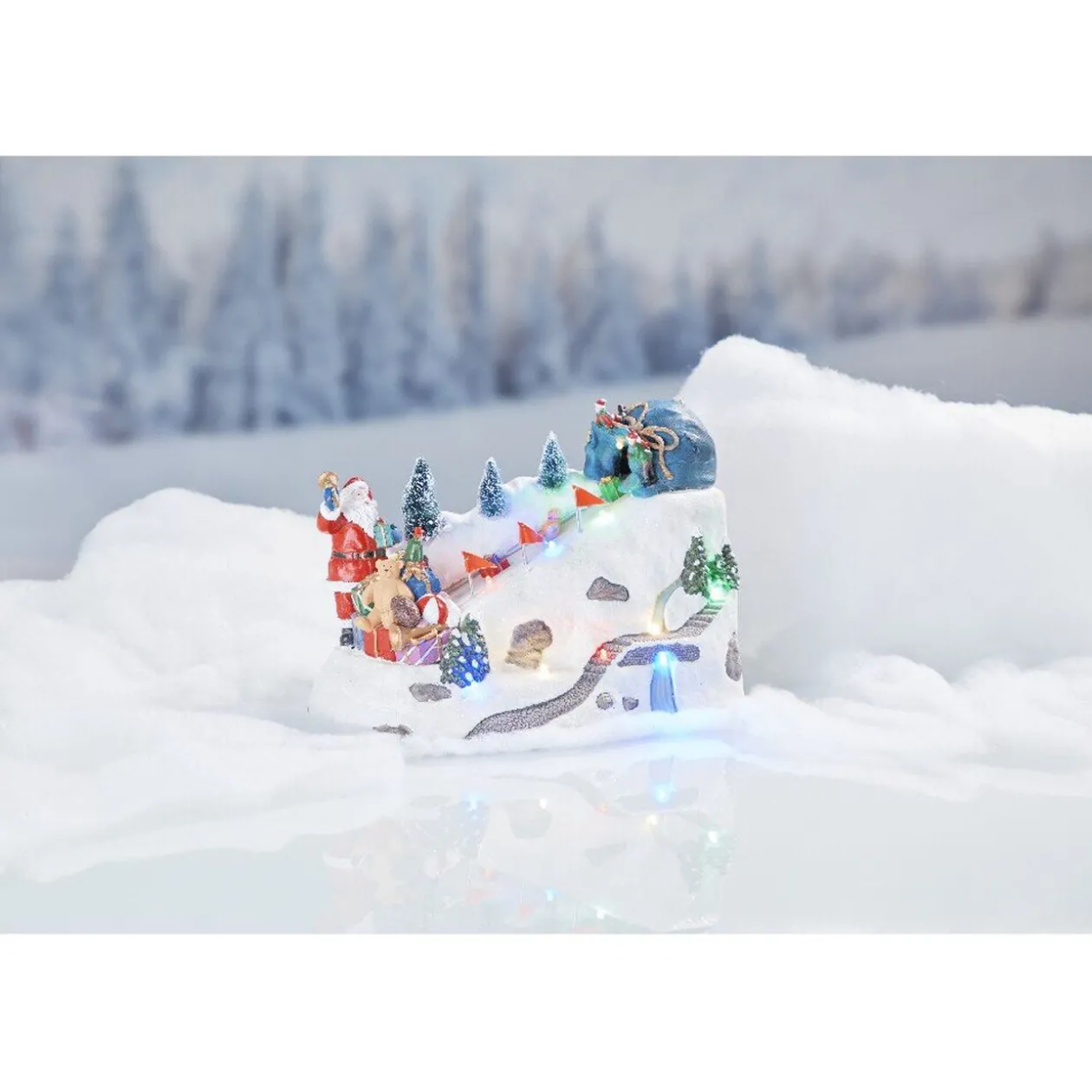 Piste de neige lumineuse musicale et animée 10 LED