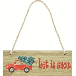 Plaque de Noël en bois à suspendre