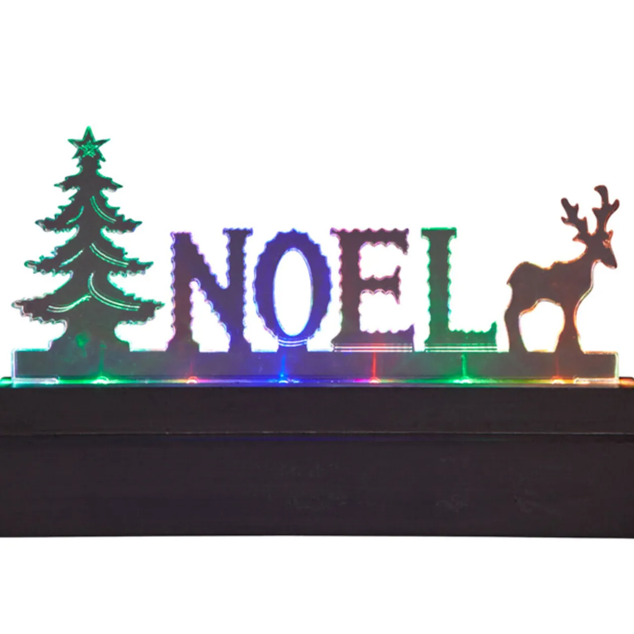 Plaque Noël lumineux multicolore fixe