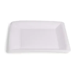 Plateau de présentation carré x4 en carton métallisé blanc 23x23cm