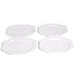 Plateau de présentation ovale x4 en carton blanc 25x34cm