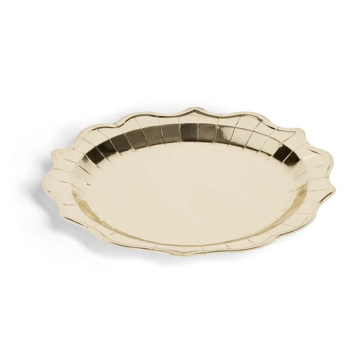 Plateau de présentation rond x4 carton métallisé doré Ø26cm