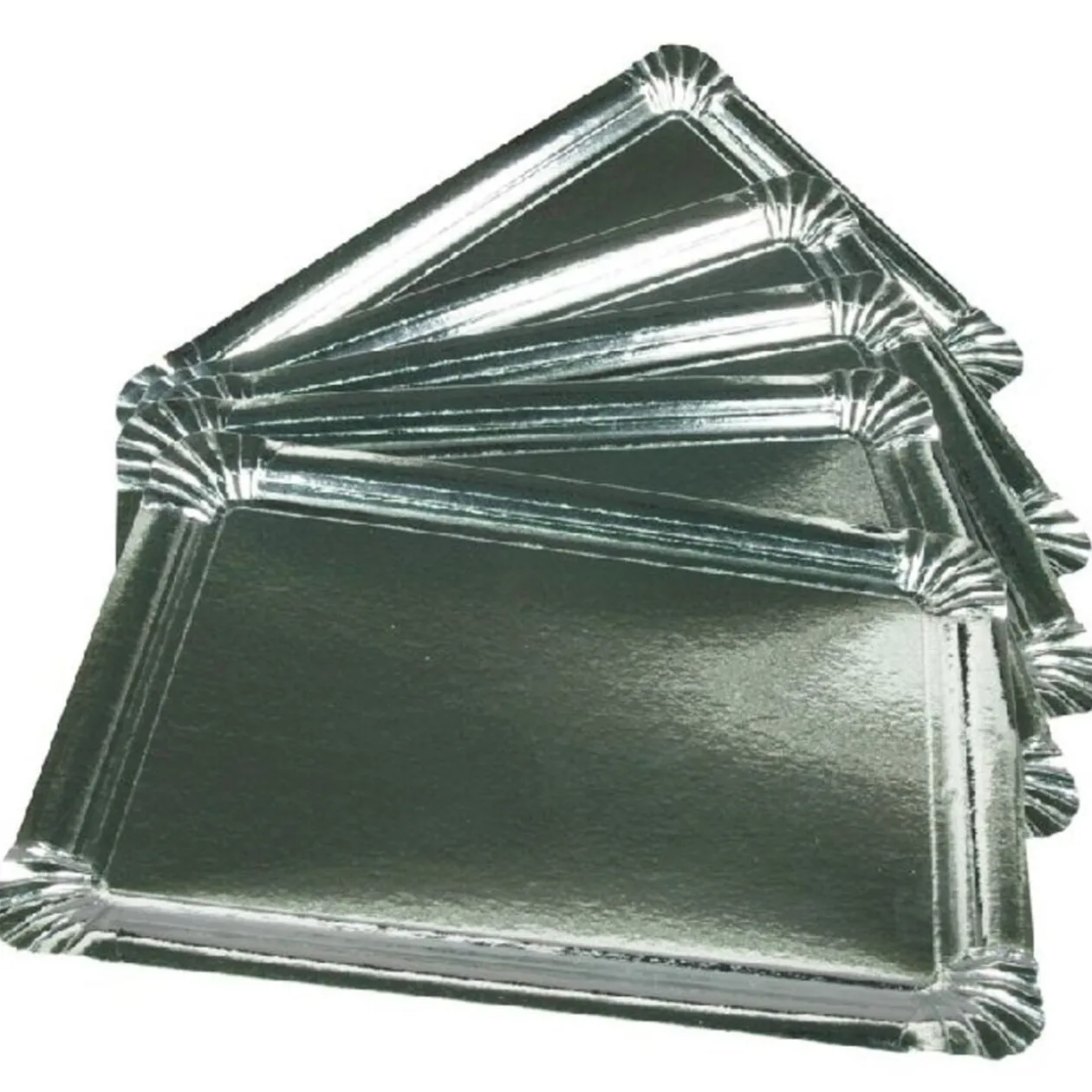 Plateau en carton argenté x5