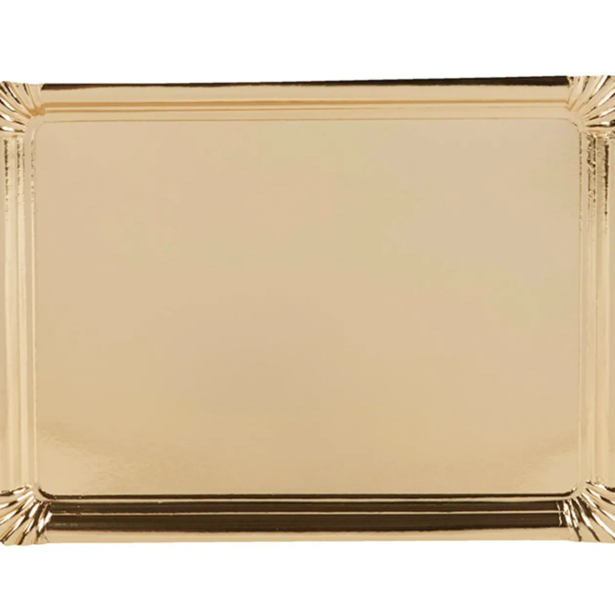 Plateau en carton doré rectangulaire x3