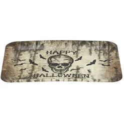 Plateau Happy Halloween tête de mort et toiles d'araignées