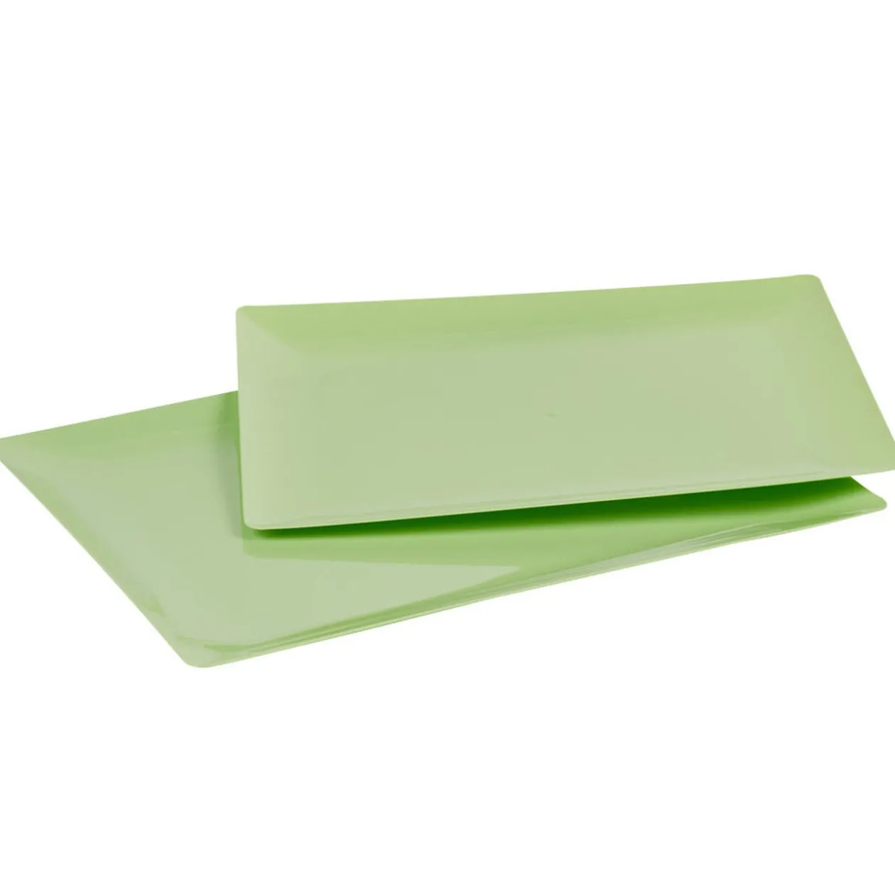 Plateau plastique vert anis x2