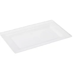 Plateau rectangulaire plastique réutilisable transparent 34,5x21,5cm x5