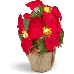 Poinsettia lumineux H23cm