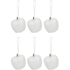 Pomme à paillettes à suspendre Noël x6