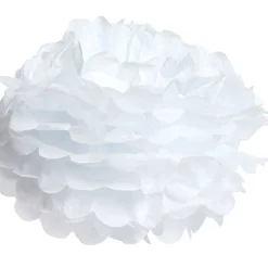 Pompon en papier blanc x3