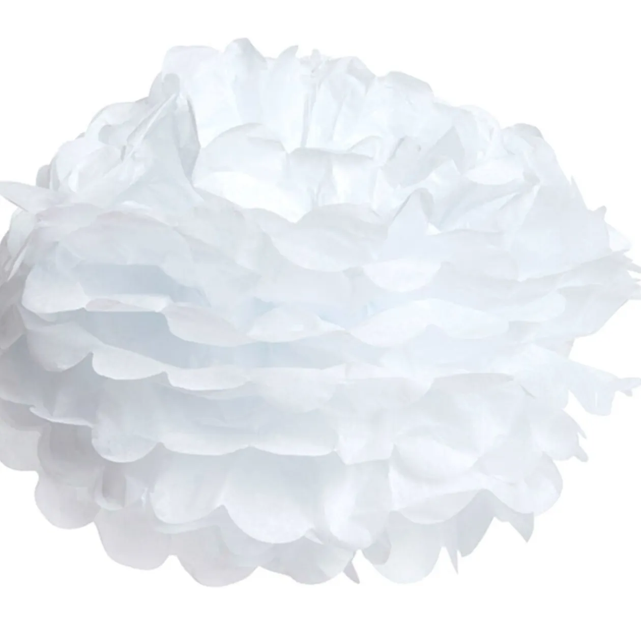 Pompon en papier blanc x3