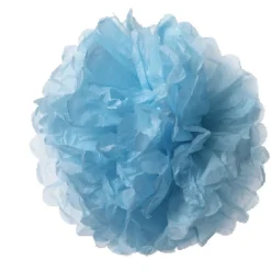 Pompon en papier bleu turquoise x3