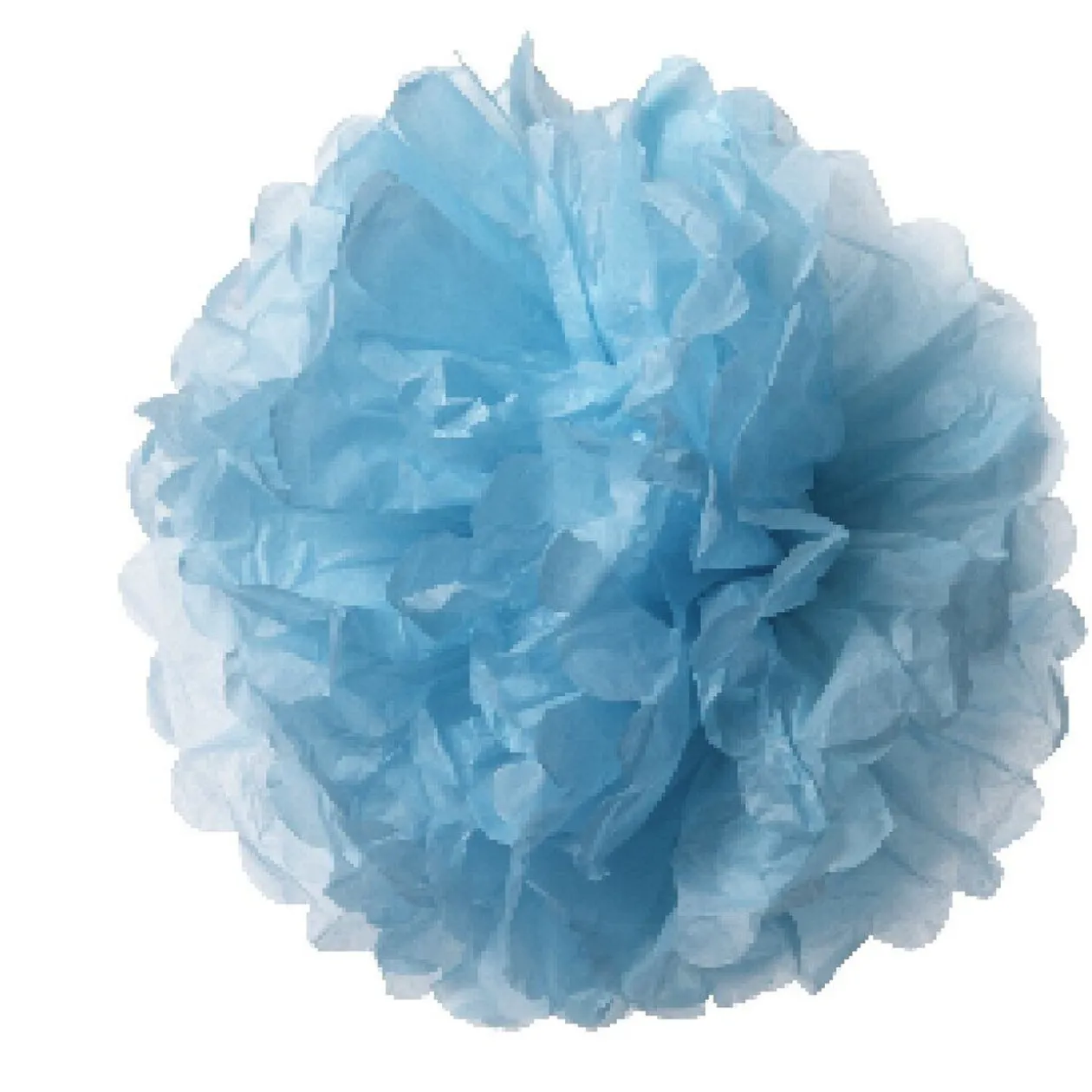 Pompon en papier bleu turquoise x3
