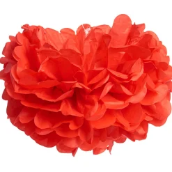 Pompon en papier rouge x3