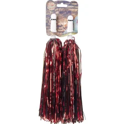 Pompon rouge brillant L18cm x2