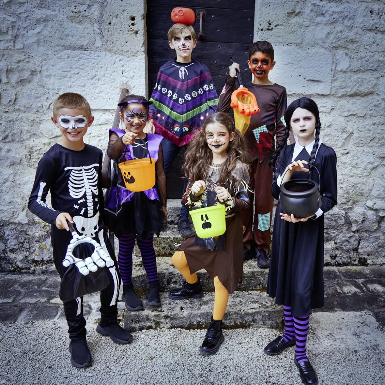 Poncho enfant Halloween Dia de Los Muertos