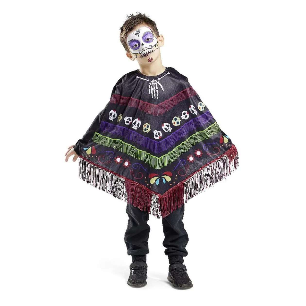 Poncho enfant Halloween Dia de Los Muertos
