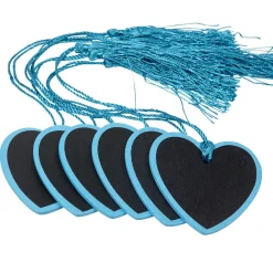 Porte nom ardoise coeur bleu turquoise x6