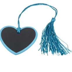 Porte nom ardoise coeur bleu turquoise x6