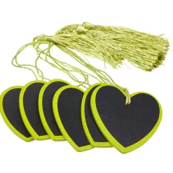 Porte nom ardoise coeur vert anis x6