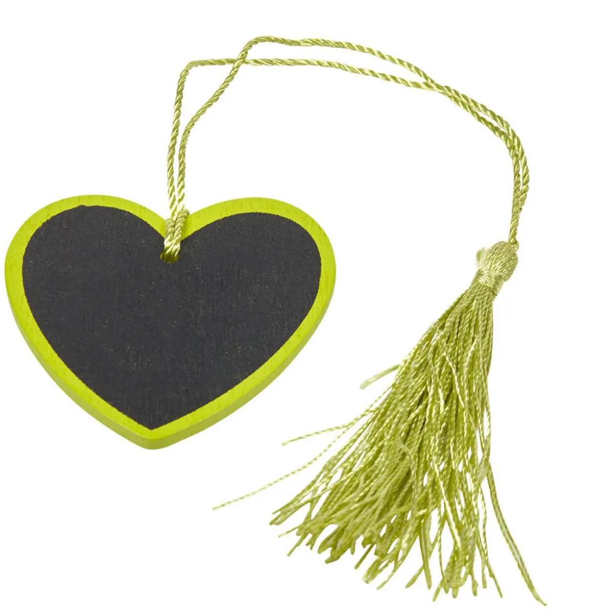 Porte nom ardoise coeur vert anis x6