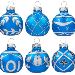 Porte nom bleu argenté x6