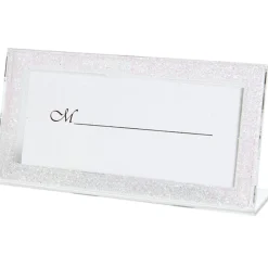 Porte nom cadre blanc pailleté