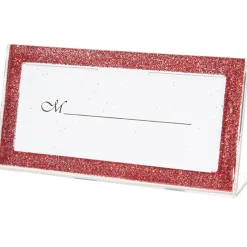 Porte nom cadre rouge pailleté