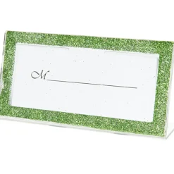 Porte nom cadre vert anis pailleté