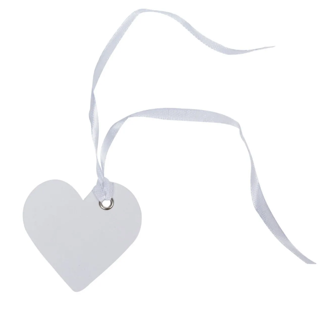 Porte nom coeur blanc avec ruban x10