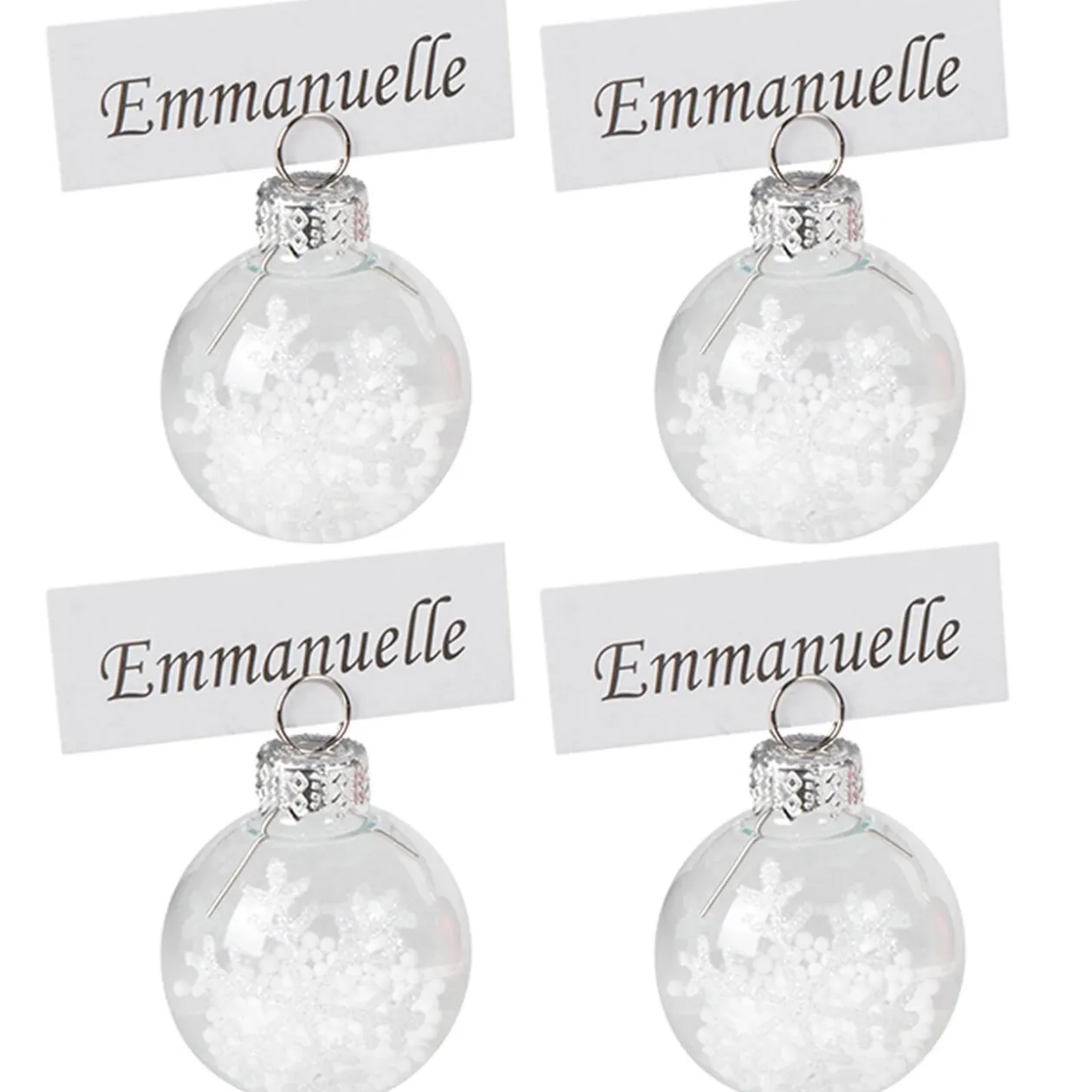 Porte nom design boule de Noël x4