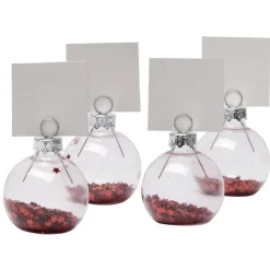 Porte nom en forme de boule de Noël x4