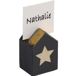 Porte nom forme maison motif étoile x4