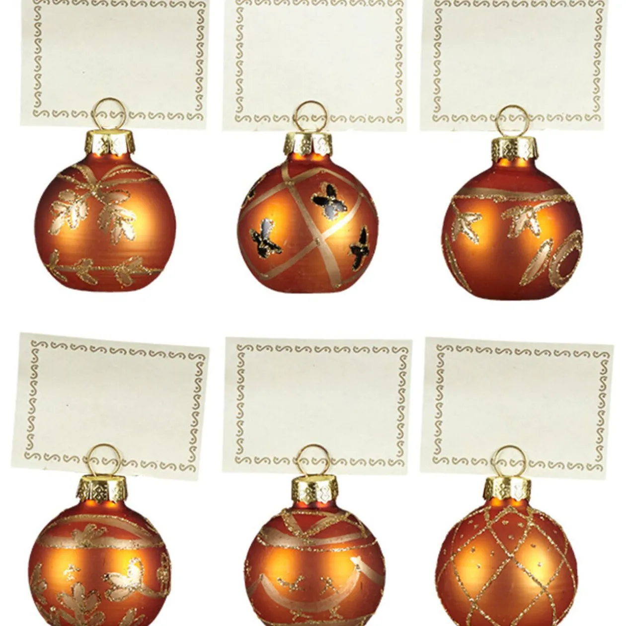 Porte nom orange doré x6