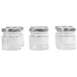 Pot à dragées en verre avec bouchon métal x6