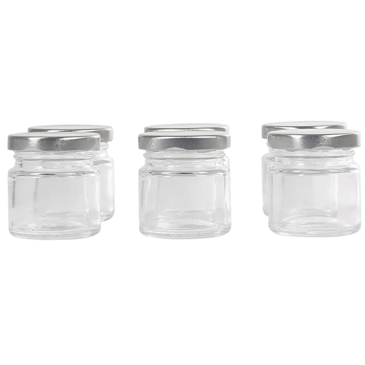 Pot à dragées en verre avec bouchon métal x6