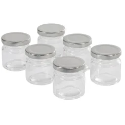 Pot à dragées en verre avec bouchon métal x6