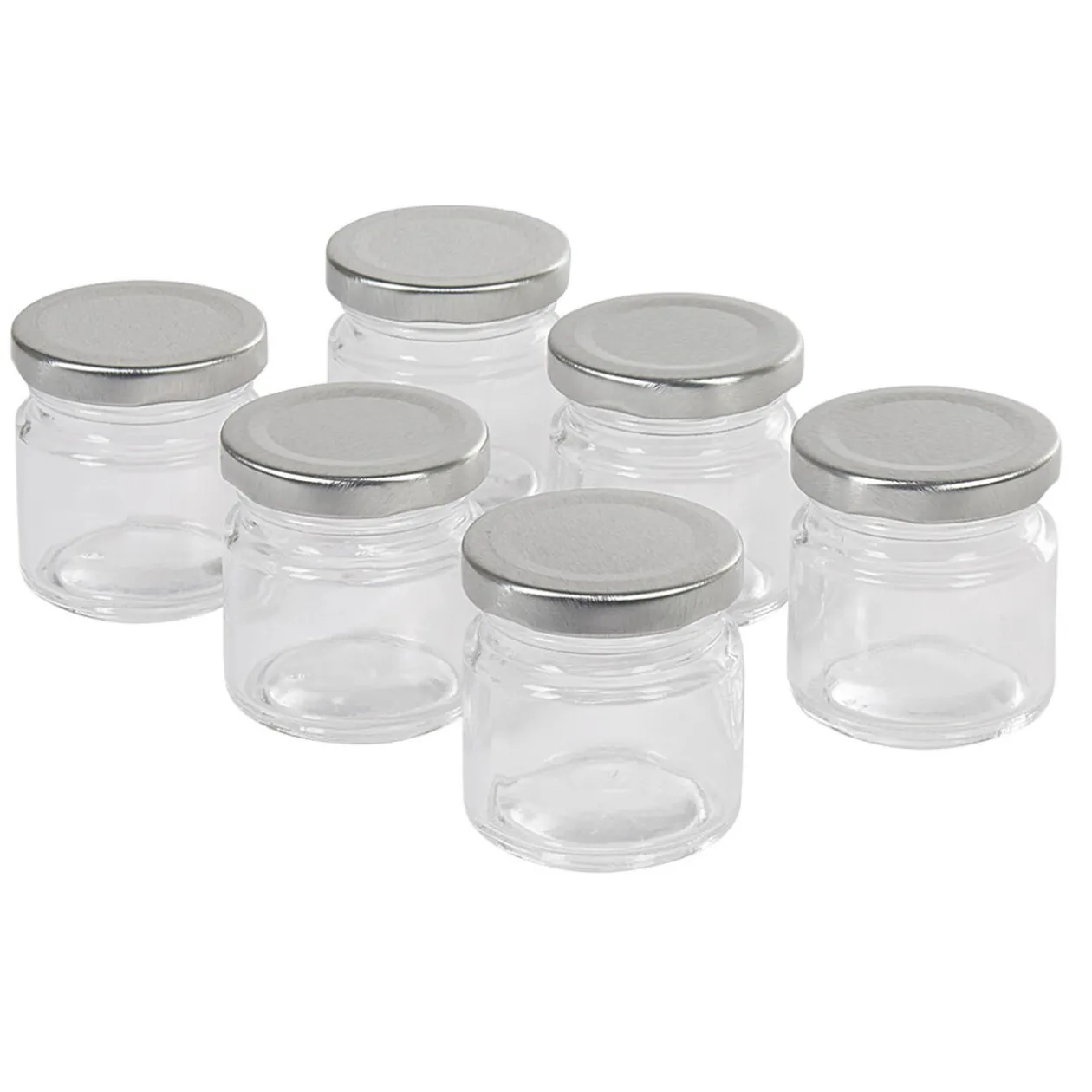 Pot à dragées en verre avec bouchon métal x6