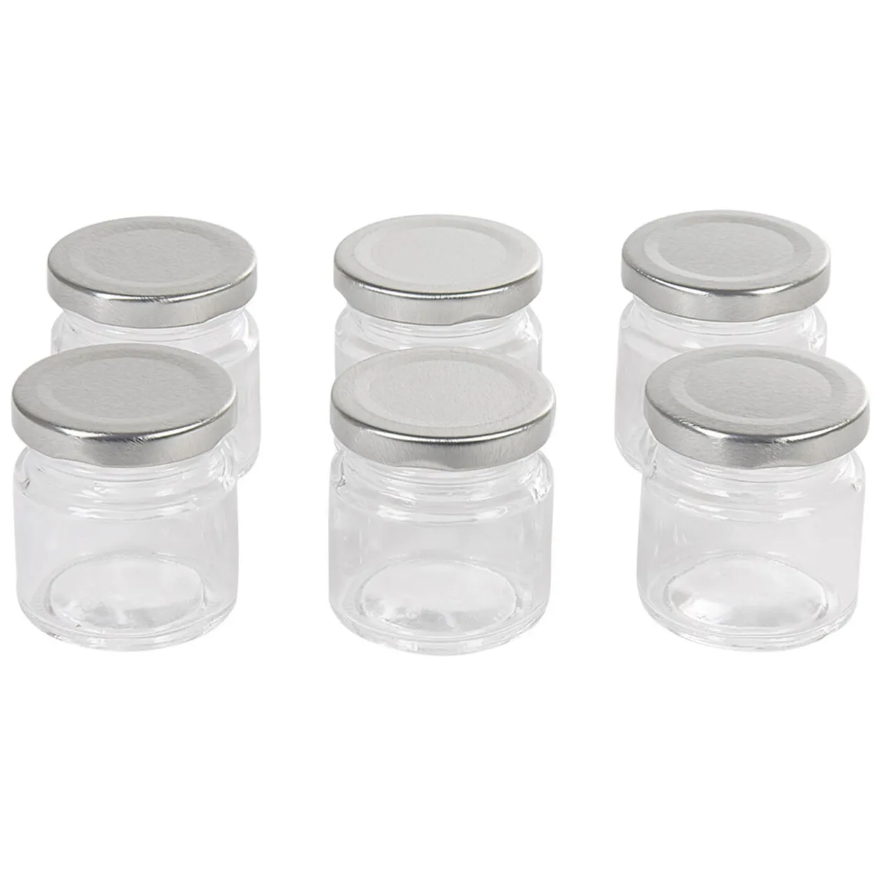 Pot à dragées en verre avec bouchon métal x6