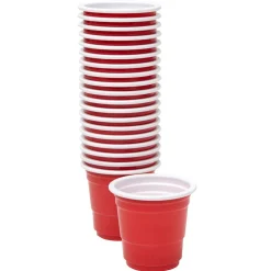 Pot à sauce en plastique rouge x20