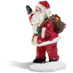 Père Noël avec hotte rouge blanc noir en résine