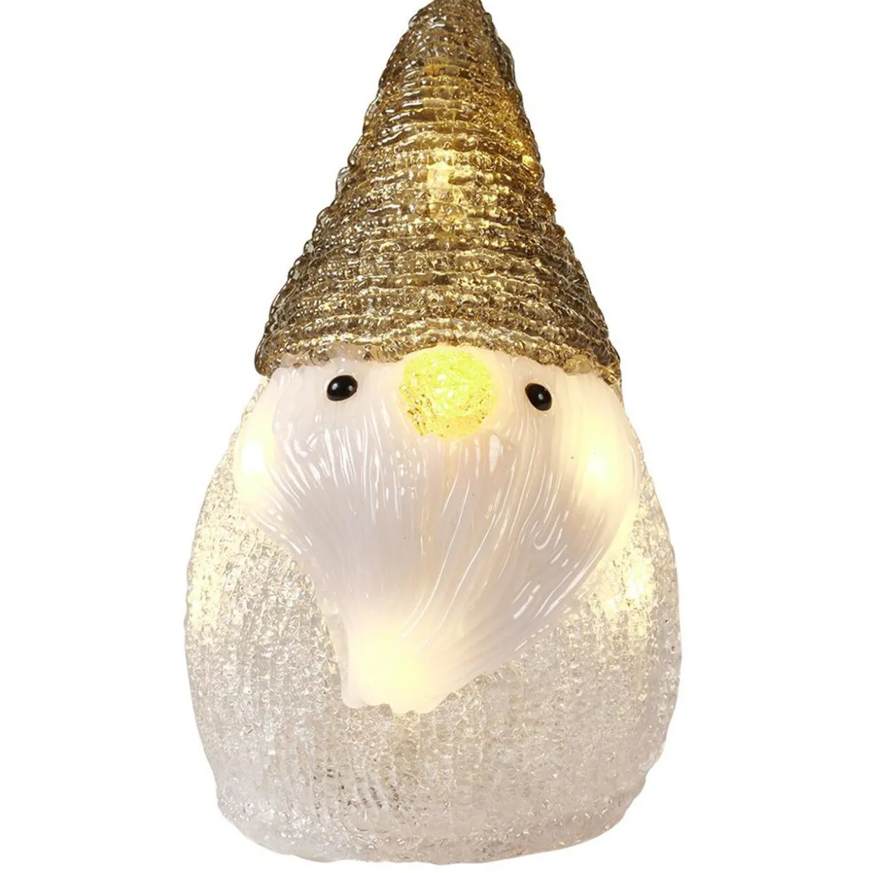Père-Noël lutin lumineux acrylique H17cm 10 LED blanc chaud